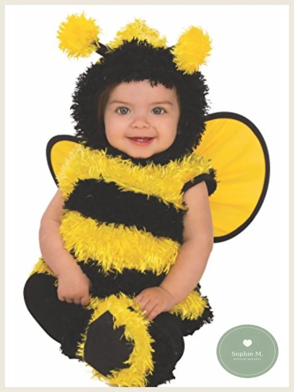 Infant Bumble Bee Costume Set - Onesie Hood Booties Wings